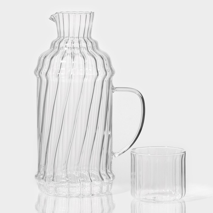 Кувшин &laquo;Жакоб&raquo;, 1,8 л, 16,5&times;12,5&times;27 см, стекло, стакан в комплекте