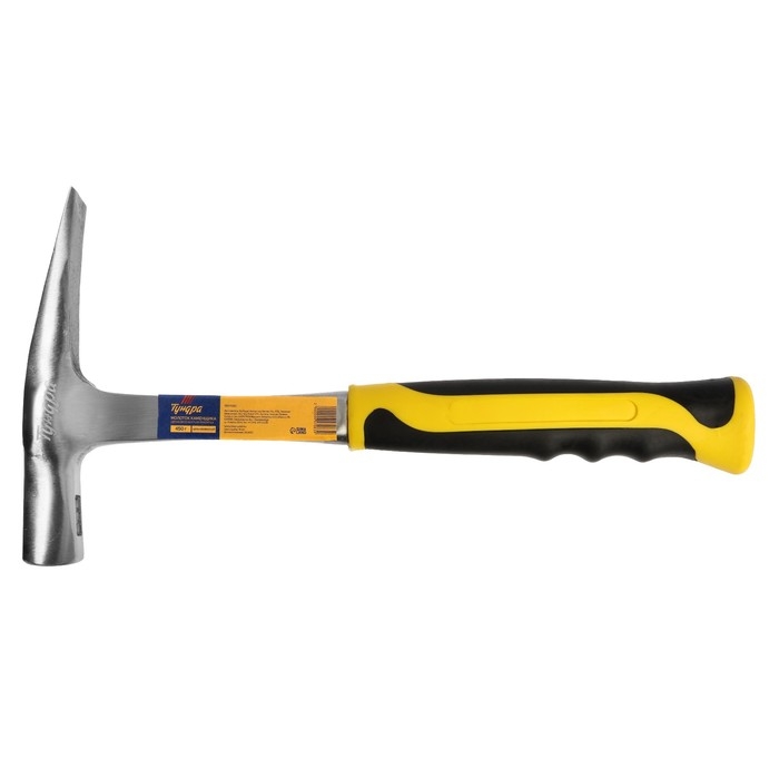 Молоток каменщика ТУНДРА ПРОФИ, цельнокованый, двухкомпонентная рукоятка, 450 г Молоток каменщика ТУНДРА ПРОФИ, цельнокованый, двухкомпонентная рукоятка, 450 г