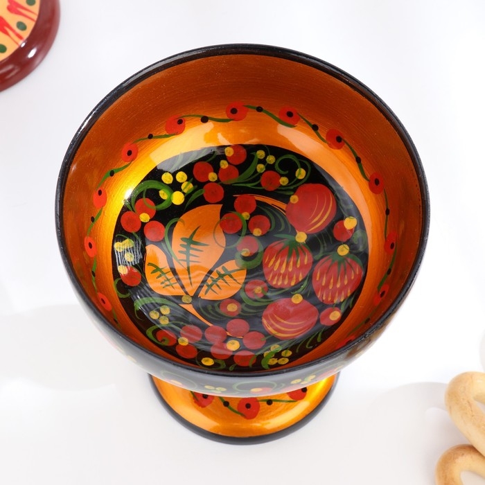 Конфетница,  14,5&times;15 см, хохлома