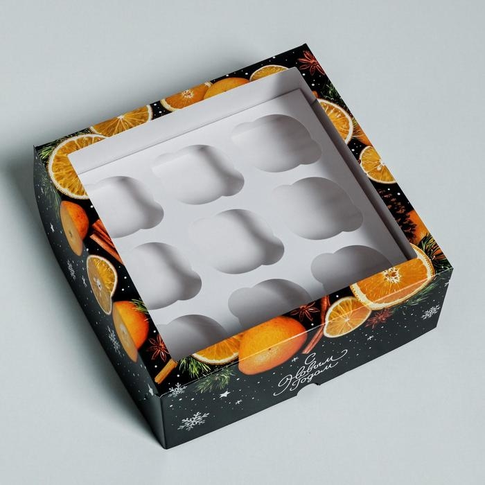 Коробка для капкейков &laquo;Новогодняя&raquo; 25 х 25 х 10 см, Новый год