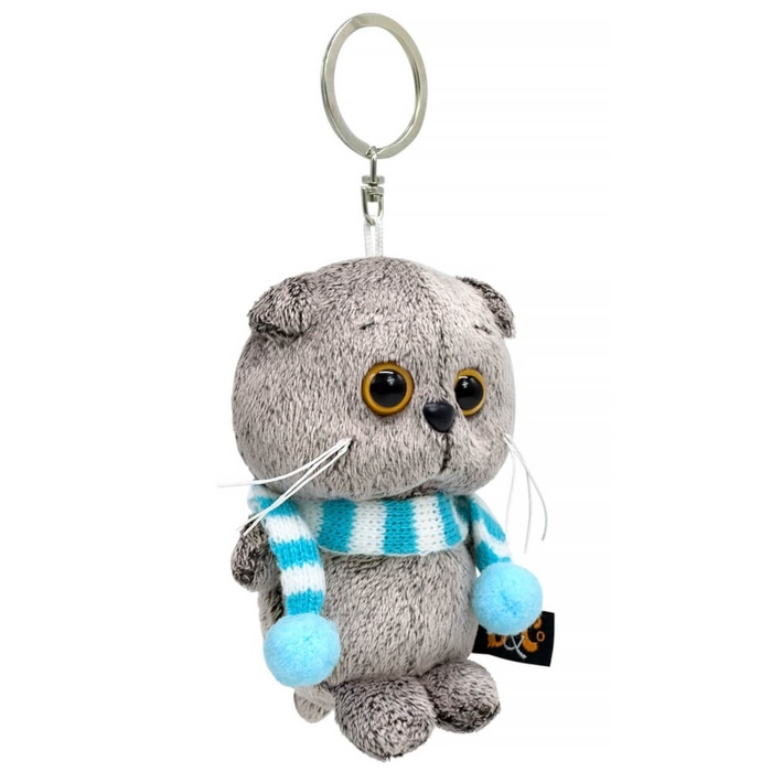 Брелок - детский мягкий &laquo;Басик в полосатом шарфе&raquo;, 15 см