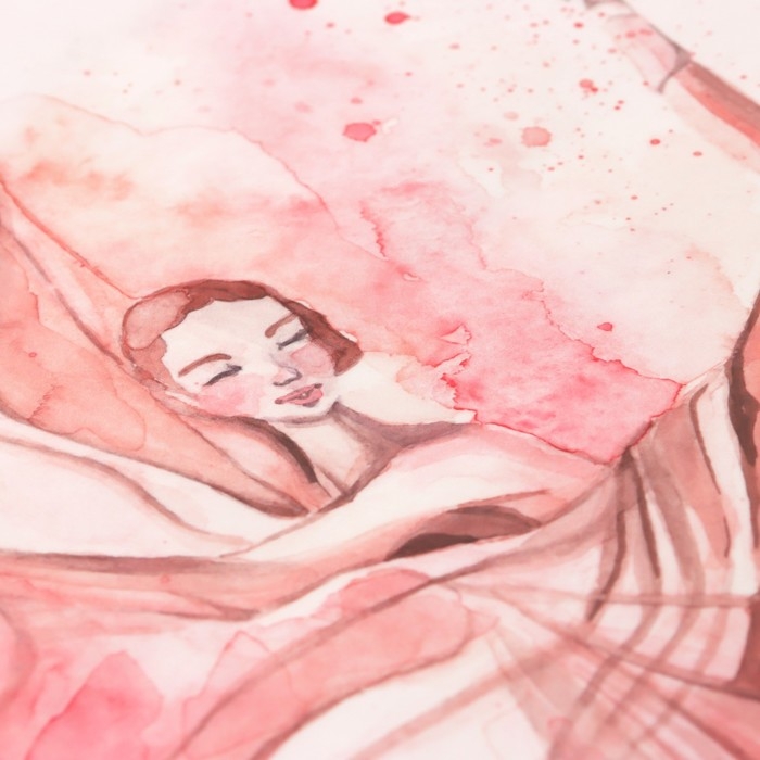 Наклейка пластик интерьерная цветная "Балерина в розовом" 30х45 см