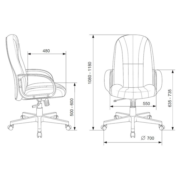 Кресло руководителя Бюрократ T-898 серый, пластик T-898/3C1GR