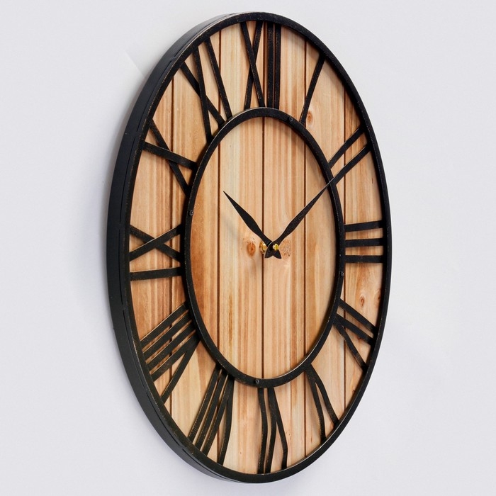 Часы настенные, серия: Лофт, Часы настенные, серия: Лофт, "Атакор", плавный ход, d-50 см