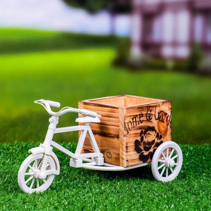 Кашпо-велосипед, белый Кашпо-велосипед, белый