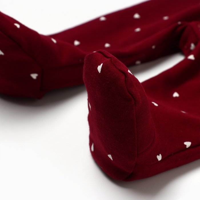 Комбинезон детский с закрытыми ножками "Мишка", цвет бордовый, рост 56