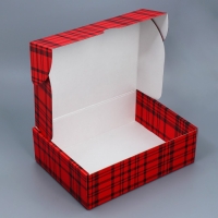 Коробка подарочная новогодняя складная &laquo;Клетка&raquo;, 30,7 х 22 х 9,5 см, Новый год