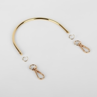 Ручка для сумки &laquo;Полукруг&raquo;, металлическая, с карабинами, 12 &times; 9 см, цвет золотой