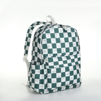 Рюкзак молодёжный из текстиля, 4 кармана, цвет белый/зелёный Рюкзак молодёжный из текстиля, 4 кармана, цвет белый/зелёный