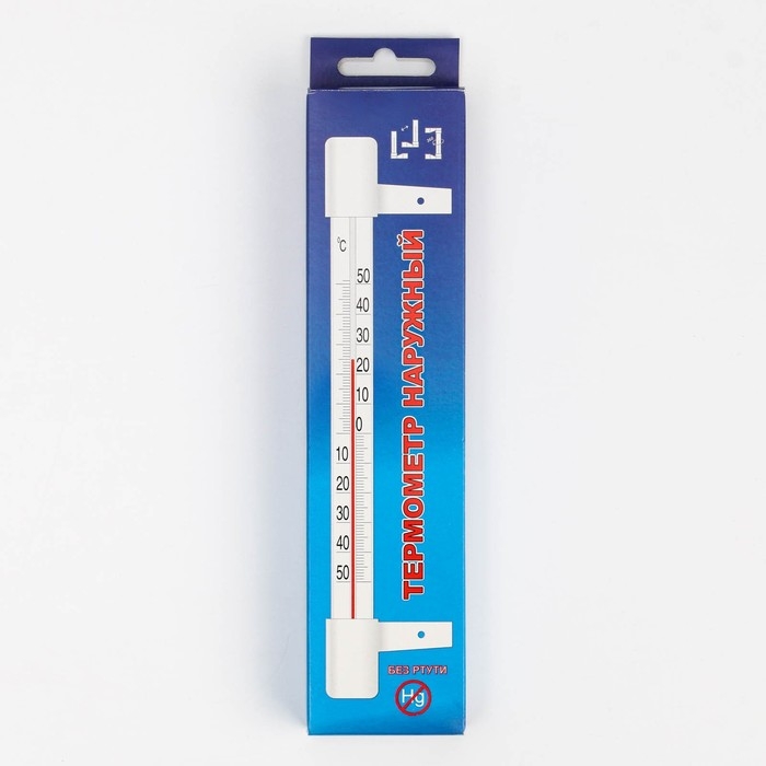 Термометр, градусник уличный, на окно, на гвоздике, от -50&deg;С до +50&deg;С, 20.5 х 6 см