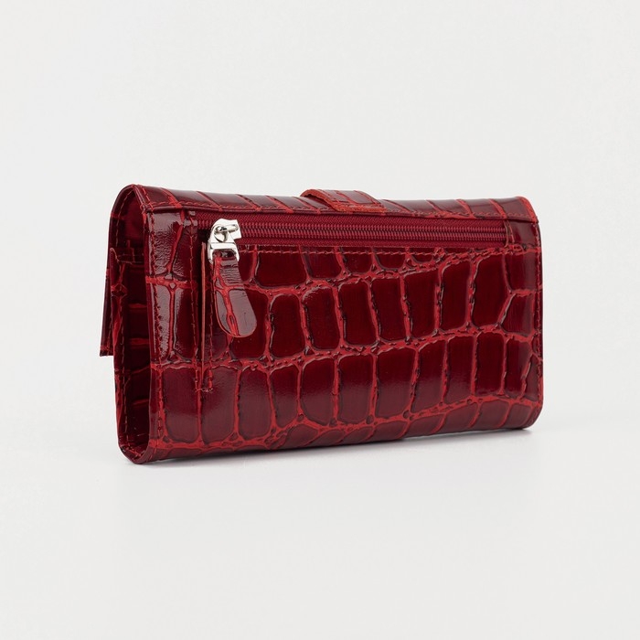 Кошелёк женский на кнопке, цвет красный