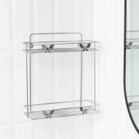 Полка 2-х ярусная Доляна «Бабочки», 28×10,5×31 см Полка 2-х ярусная Доляна «Бабочки», 28×10,5×31 см