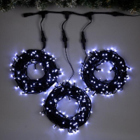 Гирлянда «Клип-лайт» 3 нити по 20 м, IP44, УМС, тёмная нить, 399 LED, свечение белое, 8 режимов, 24 В Гирлянда «Клип-лайт» 3 нити по 20 м, IP44, УМС, тёмная нить, 399 LED, свечение белое, 8 режимов, 24 В