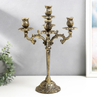 Подсвечник металл на 5 свечей "Королевский" золотая патина 43х29х29 см