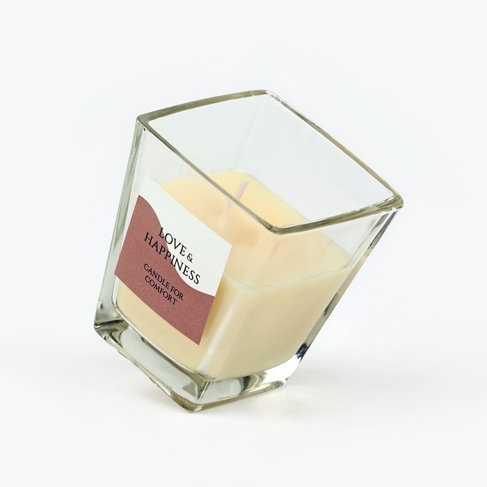 Свеча ароматическая в стекле &laquo;Happiness&raquo;: грейпфрут и мёд, 6,8 х 8 см.