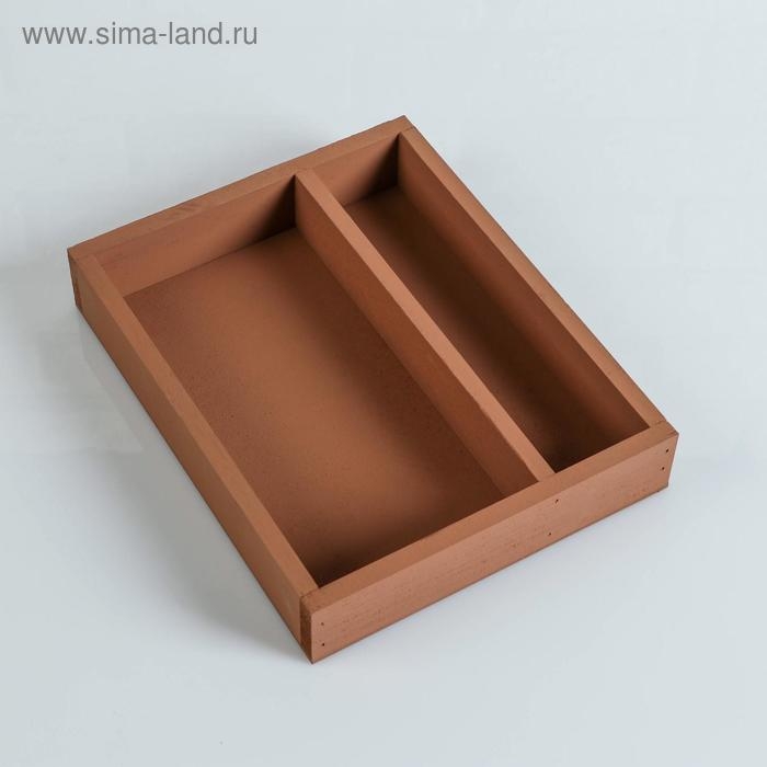 Кашпо деревянное 25.5&times;20&times;4.5 см "Макарунас", коричневый Дарим Красиво