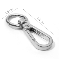 Карабин металлический, 45 × 15 мм / 10 × 2,2 мм, 5 шт, цвет серебряный Карабин металлический, 45 × 15 мм / 10 × 2,2 мм, 5 шт, цвет серебряный