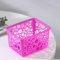 Корзина для хранения Доляна &laquo;Круги&raquo;, пластик, 11,5&times;14&times;8 см, цвет МИКС