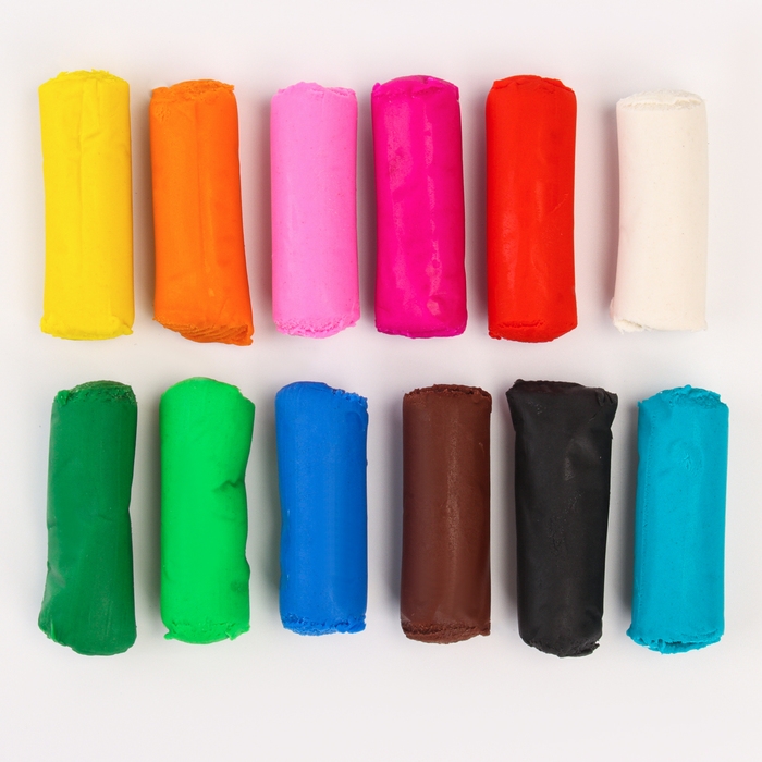 Тесто для лепки &laquo;Пластишка&raquo;, 12 цветов по 24 гр