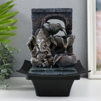 Фонтан настольный от сети, подсветка "Ганеша у каменного фонтана" серый 20,5х20,5х26 см Фонтан настольный от сети, подсветка "Ганеша у каменного фонтана" серый 20,5х20,5х26 см