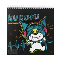 Скетчбук 190х190мм, 48 листов на гребне Kuromi, твердая обложка, блок 160г/м2 Скетчбук 190х190мм, 48 листов на гребне Kuromi, твердая обложка, блок 160г/м2