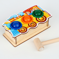 Стучалка-сортер &laquo;Паровоз&raquo;, с молотком, МИКС, шарики: 3 см