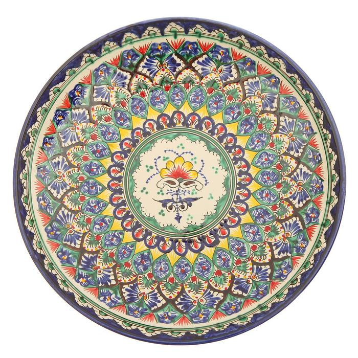 Ляган Риштанская Керамика Ляган Риштанская Керамика "Узоры", 31 см, синий