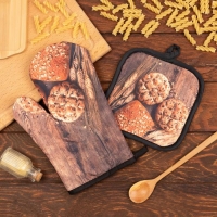 Кухонный набор Доляна &laquo;Выпечка&raquo; прихватка 17*17 см, варежка-прихватка 26*16 см, 100% п/э