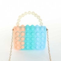 Сумка детская для девочки на замке &laquo;Выбражулька&raquo;, pop it, цвет голубой/бирюзовый/бежевый