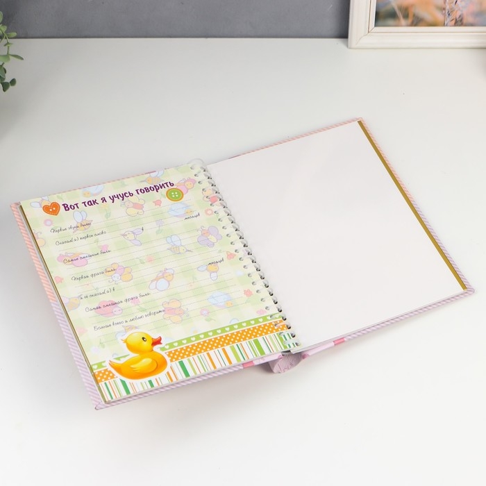 Фотоальбом Фотоальбом "Малышке" 20 магнитных страниц 23х28 см и 20 страниц-анкет для заполнения