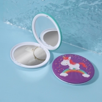 Зеркало складное &laquo;Единороги&raquo;, d = 7 см, рисунок МИКС