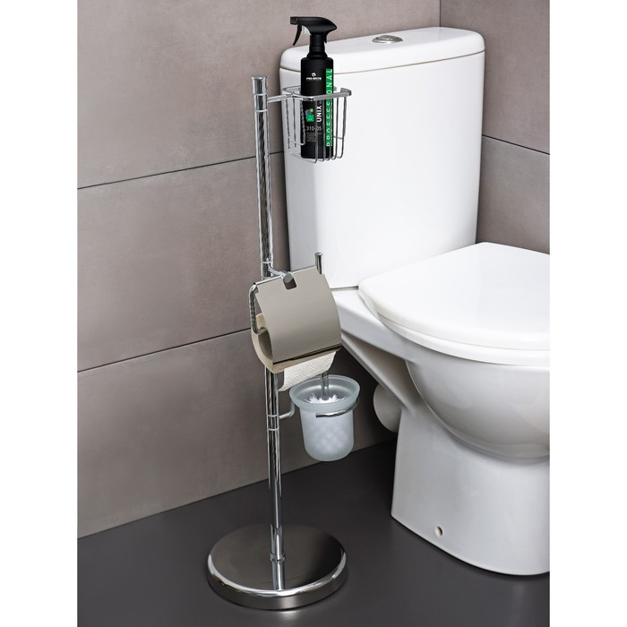 Стойка с тремя аксессуарами для туалета, 80 см, цвет хром Стойка с тремя аксессуарами для туалета, 80 см, цвет хром
