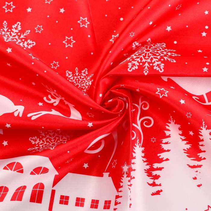 Лоскут Атлас &laquo;Новогодняя ночь&raquo;, красно-белый, 100 &times; 150 см