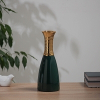 Ваза керамика настольная "Вигго" d-6 см, 25х9,5 см, зелёный