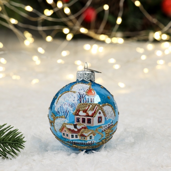 Шар Шар "Город на Рождество 2", 65 мм., в подарочной упаковке