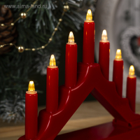 Светодиодная фигура «Красная рождественская горка», пластик, батарейки ААх2 (не в комплекте), свечение тёплое белое Светодиодная фигура «Красная рождественская горка», пластик, батарейки ААх2 (не в комплекте), свечение тёплое белое