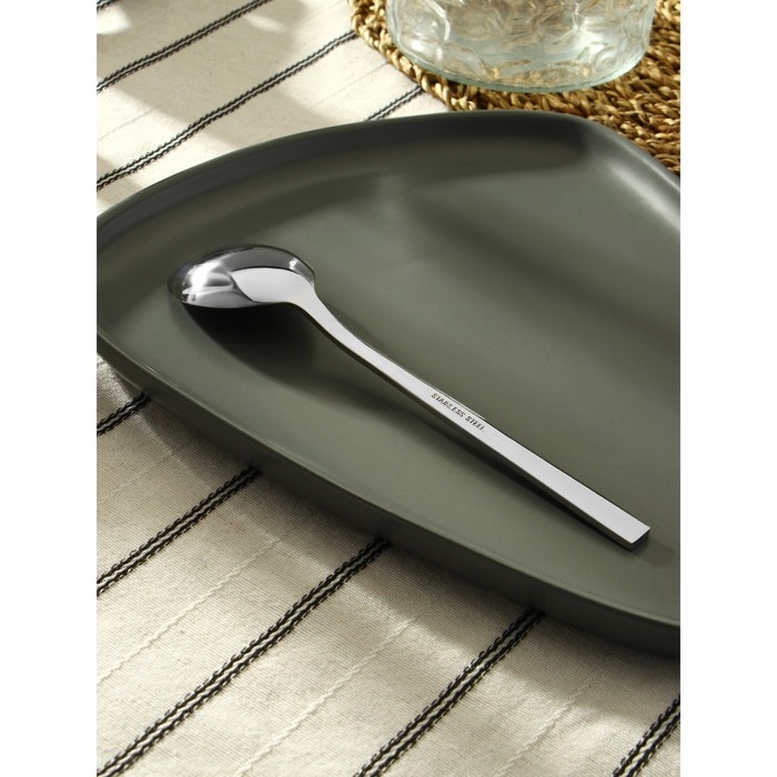 Ложка столовая из нержавеющей стали &laquo;Тайфун&raquo;, длина 19 см, цвет серебряный