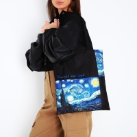 Сумка-шопер &laquo;Ван Гог&raquo;, без молнии, без подкладки, цвет чёрный