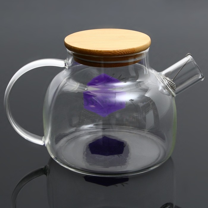 Чайник стеклянный заварочный с бамбуковой крышкой «Маме», 1000 мл Чайник стеклянный заварочный с бамбуковой крышкой «Маме», 1000 мл