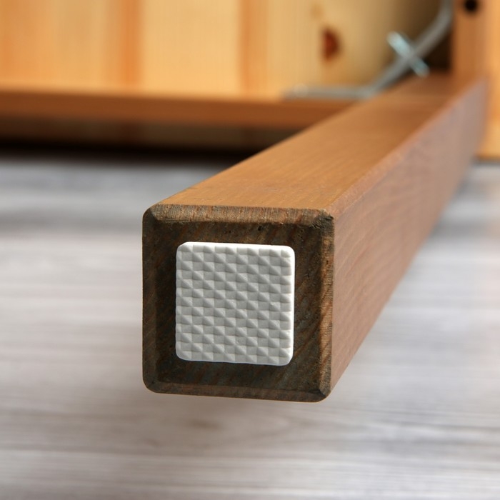 Накладка мебельная квадратная ТУНДРА, размер 18 х 18 мм, 32 шт, полимерная, цвет белый