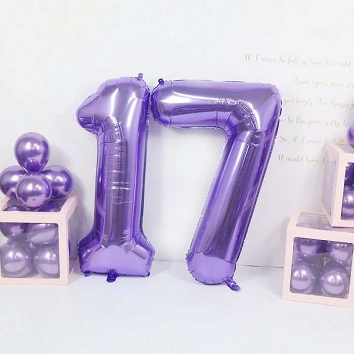 Шар фольгированный 40" &laquo;Цифра 1&raquo;, цвет сиреневый, 1 шт.