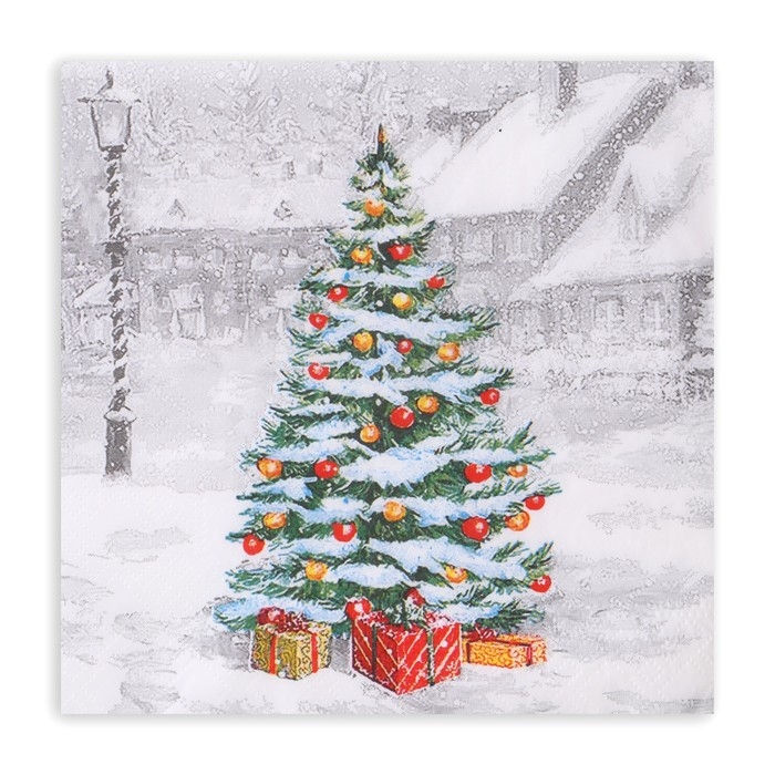 Новогодние салфетки бумажные Pero Prestige &laquo;Белая зима&raquo;, 3 слоя, 33х33 см, 20 шт