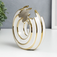 Сувенир керамика "Абстракция. Водоворот" белый с золотом 16х16 см Сувенир керамика "Абстракция. Водоворот" белый с золотом 16х16 см