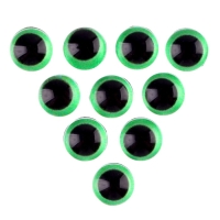 Глаза на клеевой основе, набор 10 шт., размер 1 шт. &mdash; 6 мм, цвет зелёный