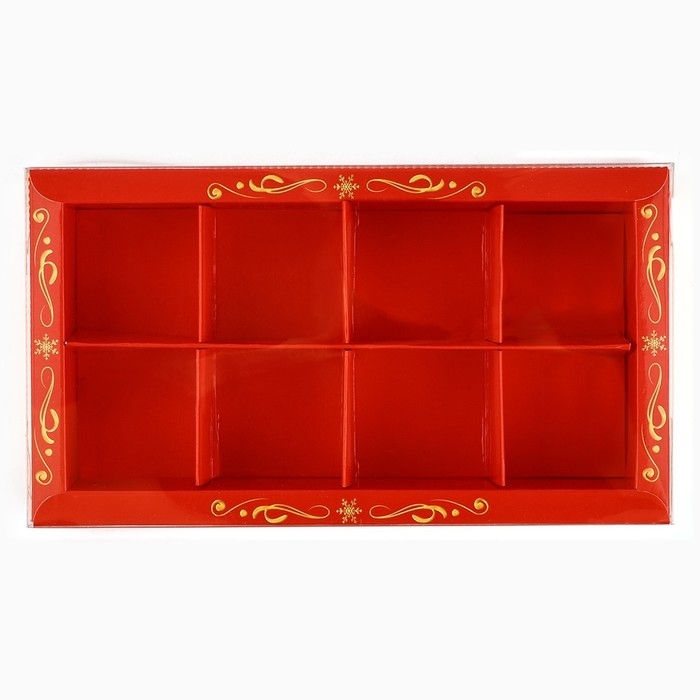 Коробка под 8 конфет с ячейками &laquo;С Новым годом!&raquo;, 10 х 18.5 х 3 см, Новый год