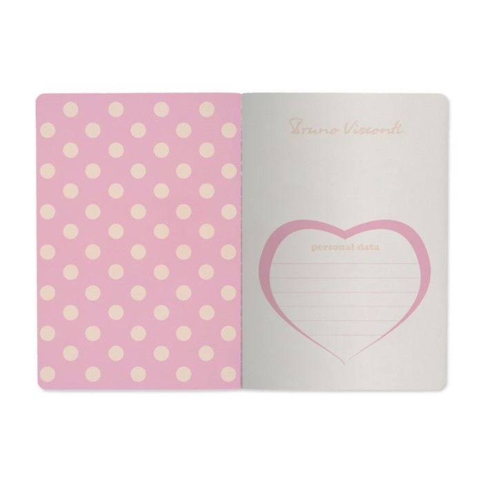 Тетрадь 40 листов в клетку сшивная BrunoVisconti FROM HEART TO HEART, обложка мелованный картон, soft touch, фольга, тонированный блок 70 г/м2
