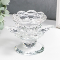 Подсвечник стекло на1 свечу "Цветок" d=2,5 и 4,5 см 10х10х7 см Подсвечник стекло на1 свечу "Цветок" d=2,5 и 4,5 см 10х10х7 см