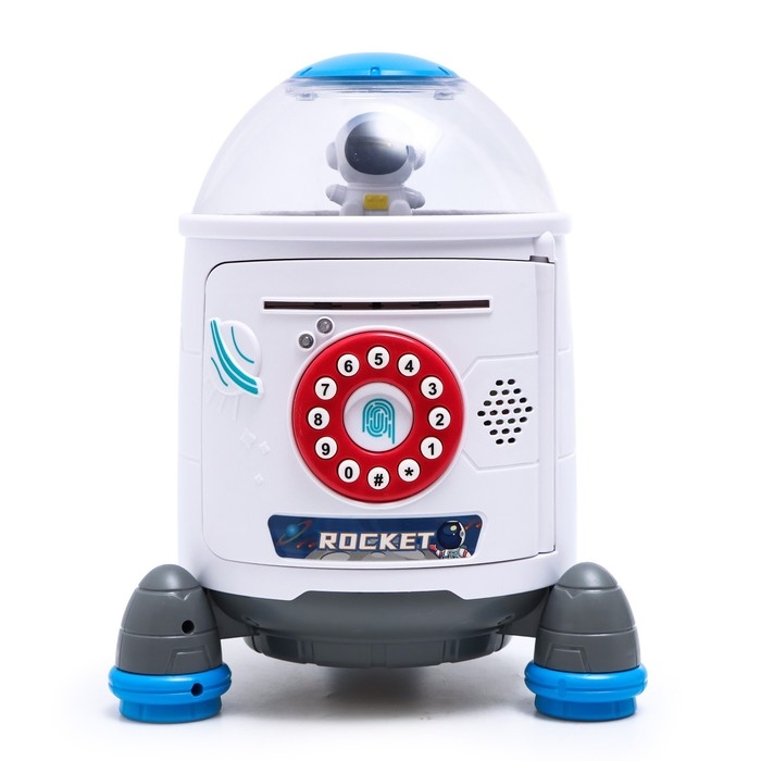 Копилка «Ракета», свет, звук, засасывает купюры, цвет белый Копилка «Ракета», свет, звук, засасывает купюры, цвет белый