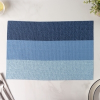 Салфетка сервировочная на стол &laquo;Три полосы&raquo;, 45&times;30 см, цвет голубой