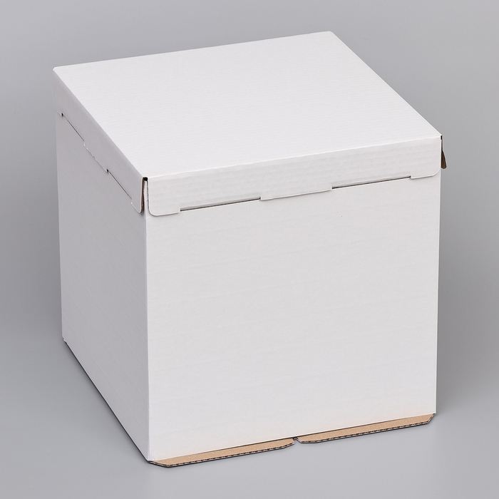 Коробка для торта, без окна, белая, 30 х 30 х 30 см